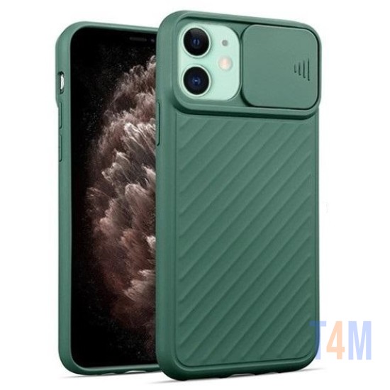 FUNDA DE SILICONA CON PROTECCIÓN PARA CÁMARA POR APPLE IPHONE 12 MINI VERDE